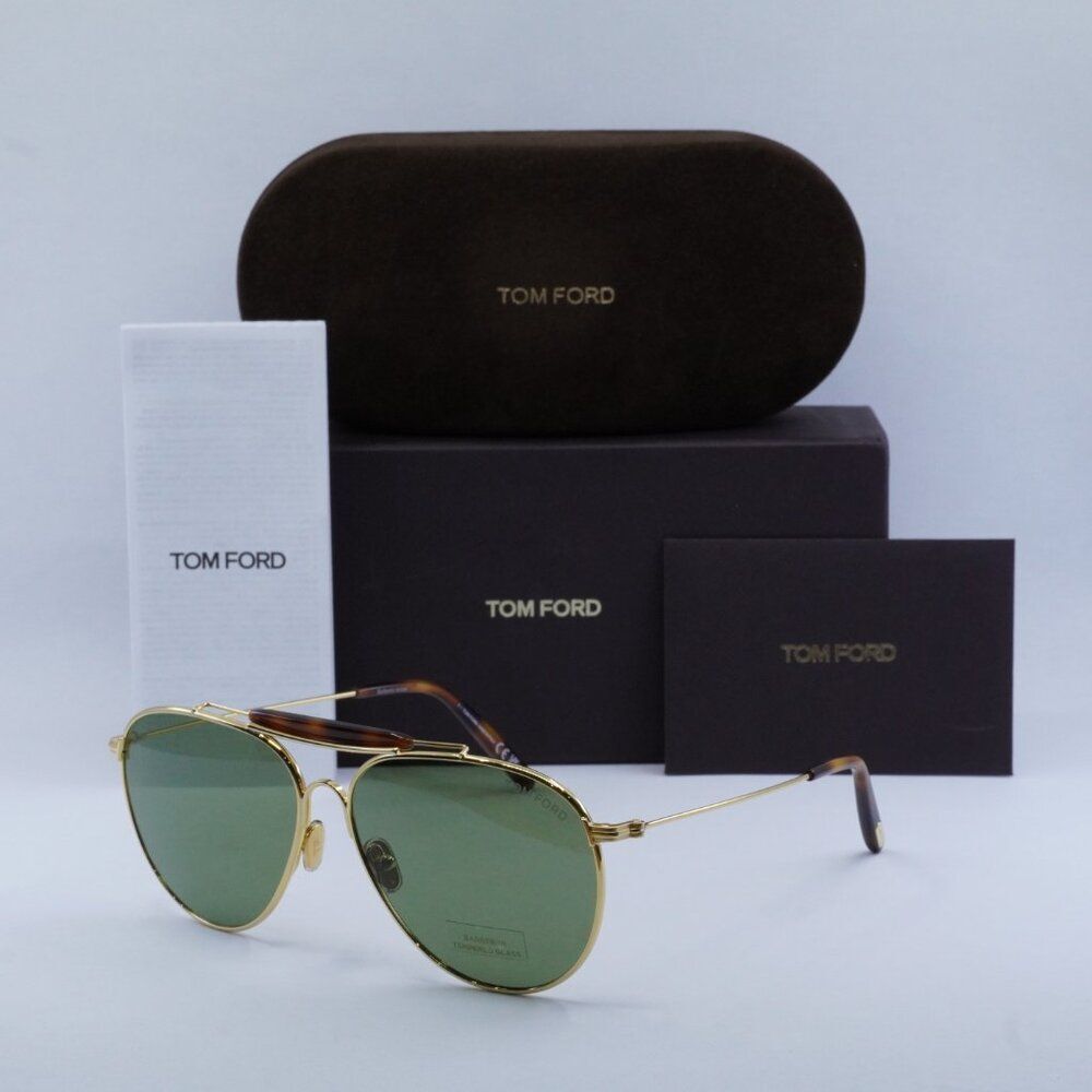 🕶️ New Tom Ford Raphael 02 FT0995 30N Sunglasses - Gold Frame, Green Lenses - Picture 11 of 11
